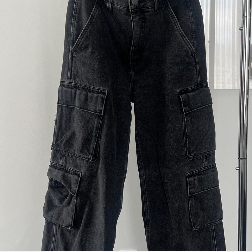 Denim Forum Black Cargo Pants
